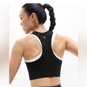 Athleta Momentum Seamless Crop Top Black Size L